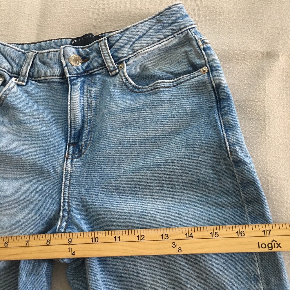 ASOS Design Mid Rise Flared Jean Light Denim Wide Leg 26/26 actual 26/25 Petite - Picture 5 of 11